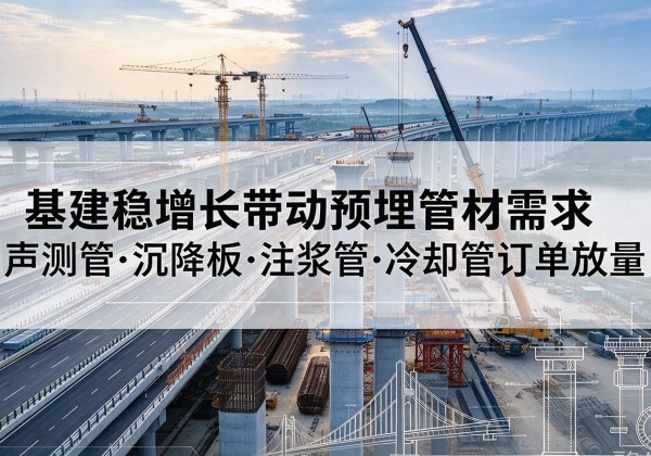 萧山基建稳增长带动预埋监测管材需求，声测管、沉降板、注浆管订单持续放量